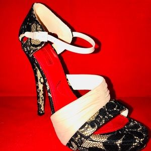 Cesare Paciotti Sexy Leather & Lace HH Sandal 39
